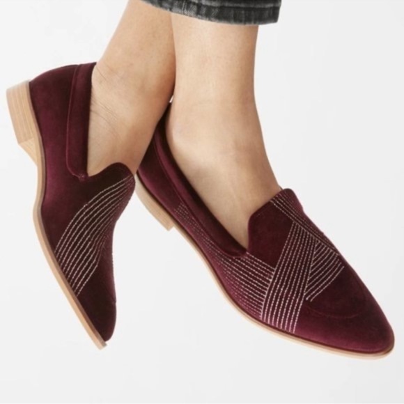 Everlane Shoes - Everlane The Velvet Modern Loafers Womens Size 7 Embroidered Burgundy NEW NO BOX